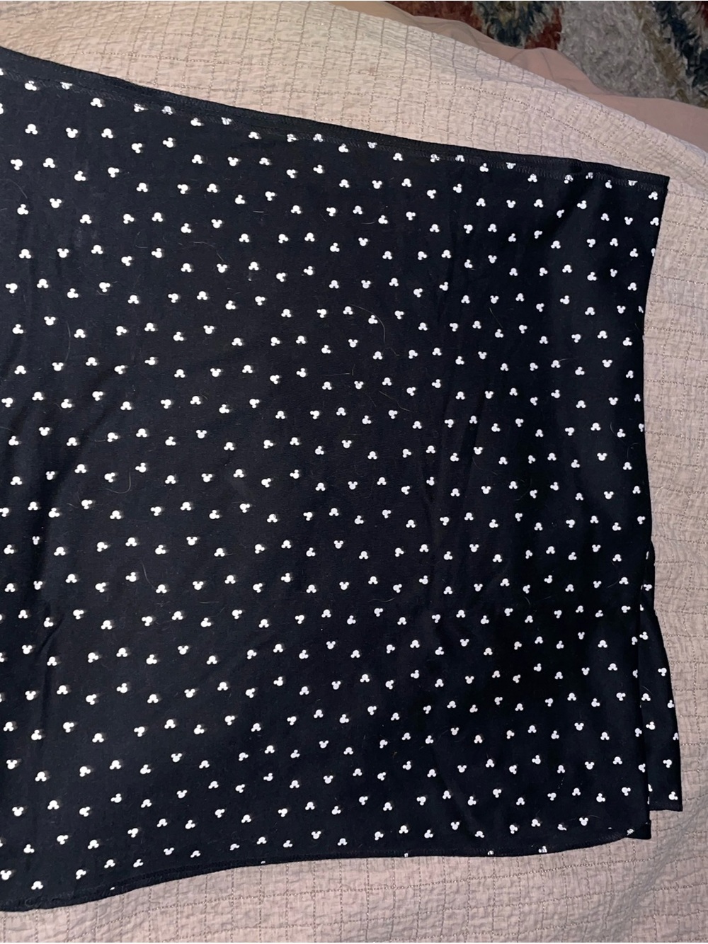 Black Midi Skirt with White Heart Print - Brand Unspecified